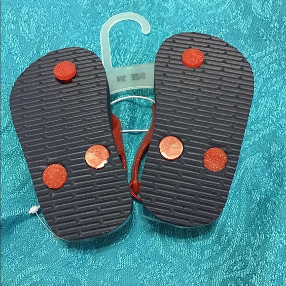 KIDS SZ 3/4 STARS RED WHITE BLUE JELLY FLIP FLOPS NWT - Picture 2 of 2